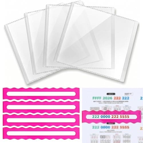 4 Pcs Mahjong Card Sleeve and Line Reader, Large Print Size 2026 MahJongg Card Holder Arcylic Mahjong Line Reader Set, Transparent Plastic Protective Sleeves for NMJL Card (6 1/8”x5”) Protector Clear - Image 1