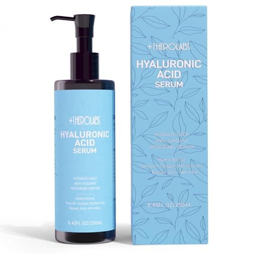 +1Herolabs Hyaluronic Acid Serum for Face with Vitamin B5, C, E & Niacinamide, Hydrating & Plumping Face Serum for Sensitive Skin, Fragrance-Free 8.45 Fl Oz