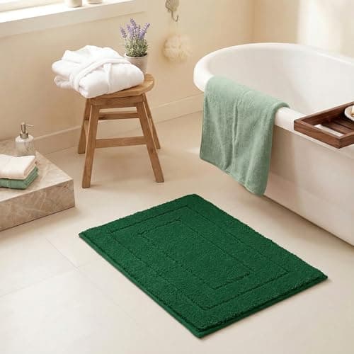 GRANNY SAYS Green Bathroom Rug, 20" X 32" Bath Rugs for Bathroom, Microfiber Cute Bath Mats, Washable Rug for Bath Tub, Bath Mat Non-Slip, Decorations Indoor - Image 1