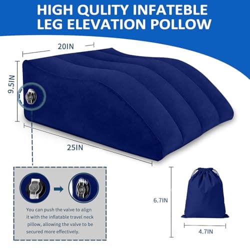 Inflatable Leg Pillow for After Surgery – Leg Elevating Pillow for Back Support,Swelling & Circulation,Portable Wedge Pillow for Leg Support,Travel,Recovery,Knee Surgery,Back Pain & Everyday Comfort - Thumbnail 6