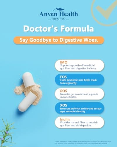 Anven Health 60 Billion Probiotic and Prebiotic for Women and Men - 19 Strains 5 Organic Prebiotics for Gut Digestive & Immune Health, Supports Diarrhea Gas Bloating, Non-GMO – Made in USA丨60 Caps - Thumbnail 5