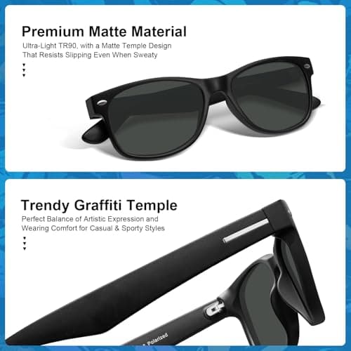 CARFIA Polarized Sunglasses Men Womens UV Protection,TR90 Lightweight Frame Sports Life Style Outdoor Running Sun Glasses - Thumbnail 5