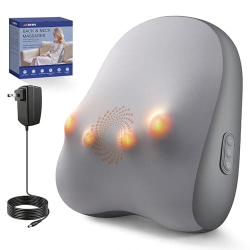JZBRAIN Back Massager for Pain Relief Deep Tissue : Lower Back Massager with Heat - Corded Design to Lower Back Comfort, Relaxation Device for Home Office Use