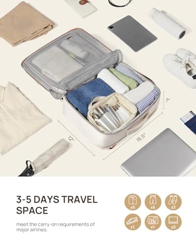 Telena Travel Backpack for Women, 15.6 inch Laptop Backpack TSA Carry on Backpack Personal Item Size Flight Approved Travel Bag Daypack with Multi-Pockets for Work, Travel, Business, Beige-Brown - Thumbnail 3