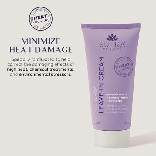 SUTRA Heat Guard Leave-In Cream for Frizzy, Dry & Damaged Hair - Thermal Protecting Conditioner Hydrates, Protects & Repairs Against Heat with Hyaluronic Acid - Anti-Frizz Haircare Products - Thumbnail 2