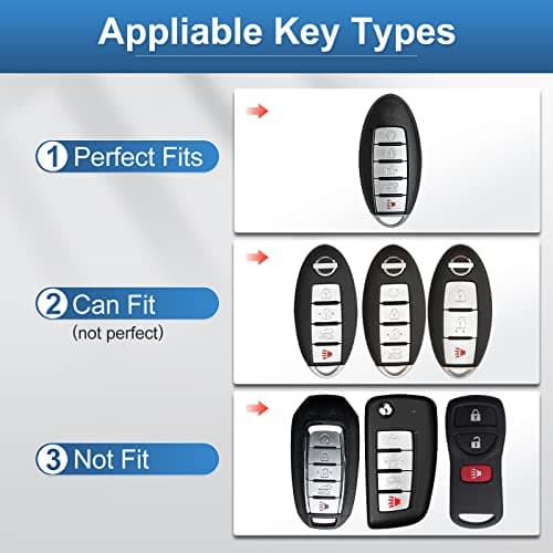 RUABIBAN Key Fob Cover Compatible with Nissan, Soft TPU Key Case Shell Fit for Altima Rogue Sentra Pathfinder Frontier Maxima Titan Murano Kicks Juke Versa Armada GTR 5 Buttons - Thumbnail 2