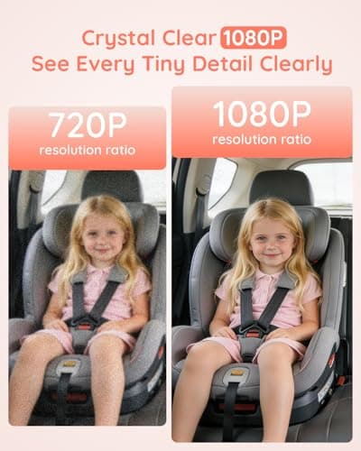 Babyvue BV3 MAX Dual Car Camera Baby Monitor with Recording, 7.2" Split Screen Backseat Camera, 1080P IR Night Vision, Easy Setup for Twins & 2 Kids - Thumbnail 3