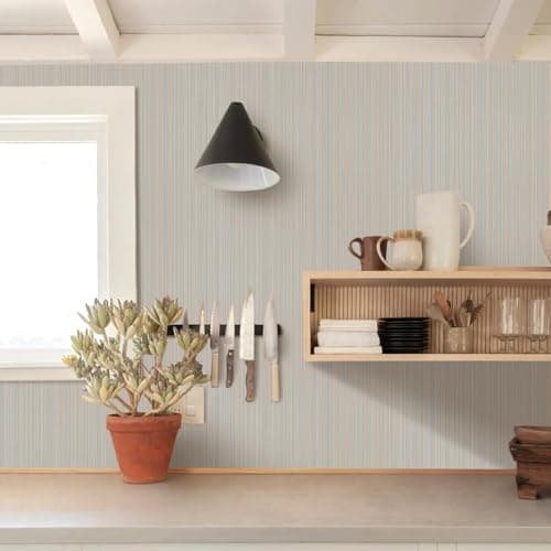 Naphite Grasscloth Peel and Stick Wallpaper Modern Textured Self-Adhesive Wallpaper Neutral Fabric Contact Paper for Cabinets Drawers Furniture Faux Linen Removable Bedroom Wall Decor 197inL 15.7inW - Thumbnail 4