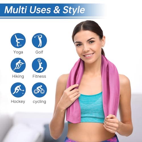 DOFOWORK Cooling Towels - 4 Pack Cooling Towels for Neck and Face, 40"x12", Microfiber Soft Breathable Cooling Towel for Hot Weather, Workout & More Activities - Thumbnail 4