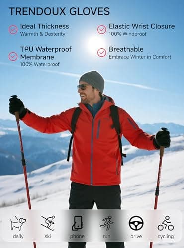 Freezer Sub Zero Thermo Insulation Winter Gloves for Men Ladies Size XL, Touchable Non-Slip Hands Warm Dexterity Fit for Adult, Cold-Weather Friction Bike Snowboard Bicycle Sports Gloves for Gifts - Thumbnail 6