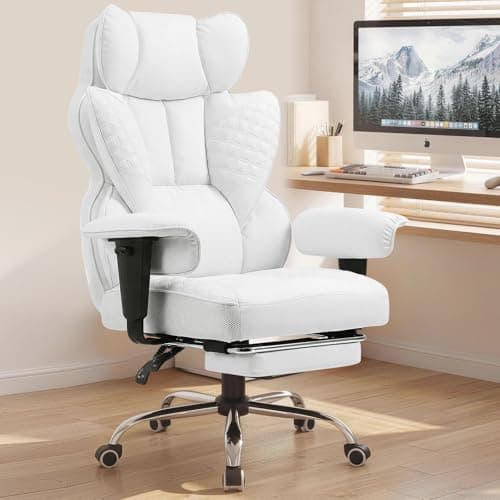 COMHOMA Big and Tall Office Chair Heavy Duty Gaming Chair with Deluxe Embossing Leather High Back Wider Ergonomic Computer Chair with Foot Rest 150°Reclining Pocket Spring Lumbar Support - Image 1