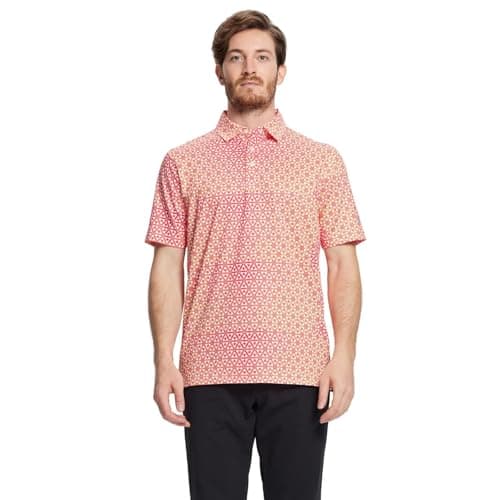 Golf Shirts for Men Dry Fit Short Sleeve Print Performance Moisture Wicking Polo Shirt - Thumbnail 2
