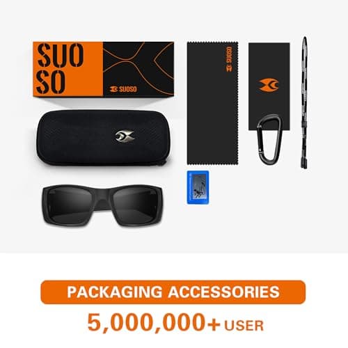 suoso Polarized Sports Sunglasses for Men: Women UV400 Protection Wrap Around Sun Glasses for Fishing Cycling Running TR90 - Thumbnail 6