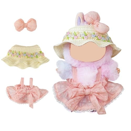 3 Sets of Clothes for Doll - 17cm Dolls Clothes Handmade Crochet Outfit for Hat, Top & Accessories Set for Cute Figures (No Doll) - Image 1