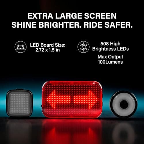Smart Animated ​Bike Tail Light with Brake Sensing Auto On/Off, Animation & Live Speed & Peloton 3 Modes, XL Screen, Rear Bike Light, Rechargeable Bicycle Tail Light for Road Urban Cyclists Safety - Thumbnail 3