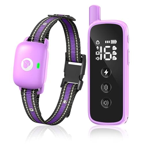 Heaflex Dog Shock Collar - 2600FT Dog Training Collar with Remote, 3 Modes(Beep/Vibration/Shock), Security Lock, IP68 Waterproof Rechargeable E-Collar for 10-120lbs All Breeds (Purple)