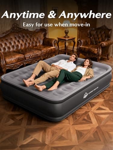 JUITOY Queen Air Mattress with Built in Pump, 18" Upgraded One-Touch Inflatable Airbed for Home, Camping Guests, Portable Blow Up Mattress, 770lbs Capacity - Thumbnail 5