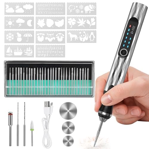 Engraving Pen, Electric Engraver Pen Kit with 37 Bits, 3-Speed USB Rechargeable Metal Engraving Pen for Wood Glass Stone Leather Plastic, Cordless Rotary Tool for DIY Crafts, Jewelry, Custom Gifts - Image 1