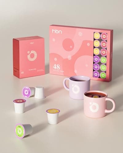 HBN Tea 40-Count Sampler Variety Pack for K-Cup Brewers, Healthy & Energizing Tea Capsules, Gift Box Set (Green, English Breakfast, Earl Grey, Jasmine) - Thumbnail 6