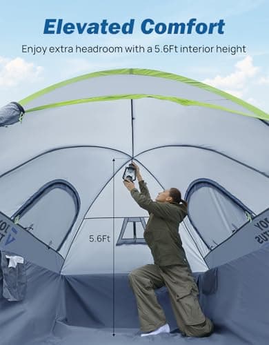 JOYTUTUS Pickup Truck Tent 6.5ft 2.0, Waterproof PU2000mm Double Layer for 2 Person, Portable Truck Bed Tent with Rainfly, Green, Aluminum Pole - Thumbnail 5