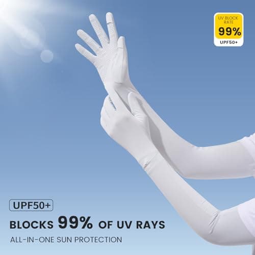 apaepr Ultra Thin Full Finger UV Protection Gloves Driving Gloves Women, Breathable Touchscreen UPF Glove Sun Protection Glove (Brown, One Size) - Thumbnail 5