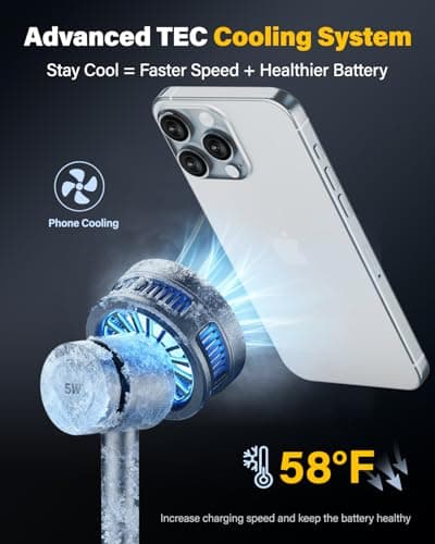 25W Fast Wireless Charger Stand for Apple MagSafe Charger, 3 in 1 Charging Station with TEC Cooling, Magnetic Wireless Charger for iPhone17/16/15/14/13/12, Apple Watch, AirPods, Gifts for Men - Thumbnail 5