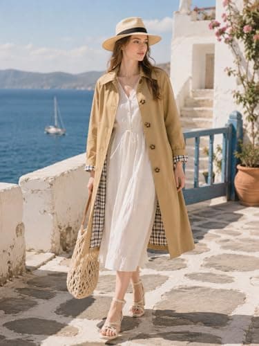 Orolay CHIIONE Waterproof Trench Coat Women Single Breasted Lightweight Rain Jacket with Deep Pockets for Spring - Thumbnail 4