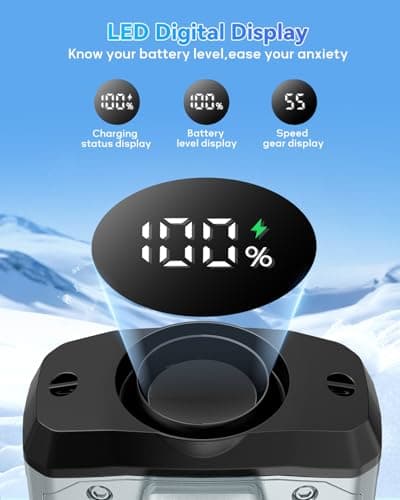 Portable Waist Fan Clip on Belt, 100 Speeds Adjustable Hands-Free Neck Fan, Waist Fan up to 24H Cooling, Hands-Free Hanging mini waist fan for Warehouse, Camping, Outdoor,Travel, Gray - Thumbnail 4