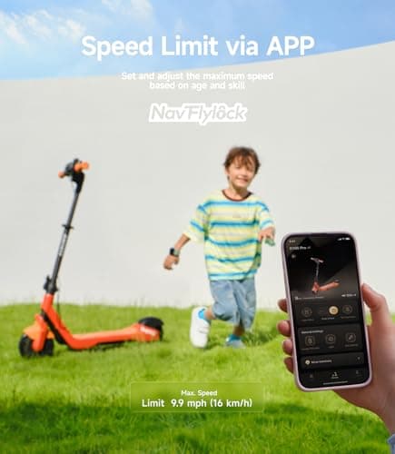 NAVEE K100 Pro Electric Scooter for Kids - 3-Level Adjustable Handlebar for Growing Riders, 10 mph & 6.8 Mile Range Perfect for School & Friends, 110 lb Load, Foldable, APP Control, UL2272 Certified - Thumbnail 4