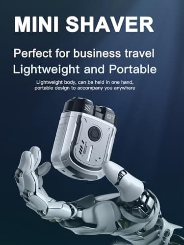 Mini Shaver, Portable Travel Shaver, Mini Rotary Shavers for Men, Dual Blades IPX7 Waterproof Cordless USB Rechargeable Electric Razor Trimmer - Thumbnail 3