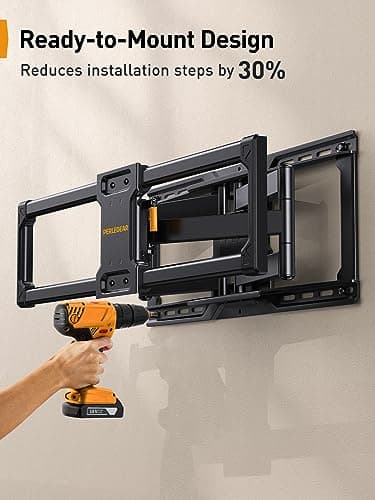 Perlegear UL-Listed Full Motion TV Wall Mount for 42–90 Inch TVs up to 150 lbs, Pre-Assembled TV Mount with Tool-Free Tilt, Swivel, Extension, Max VESA 600 x 400mm, 12″/16″/18″/24″ Wood Studs, PGLF16 - Thumbnail 4