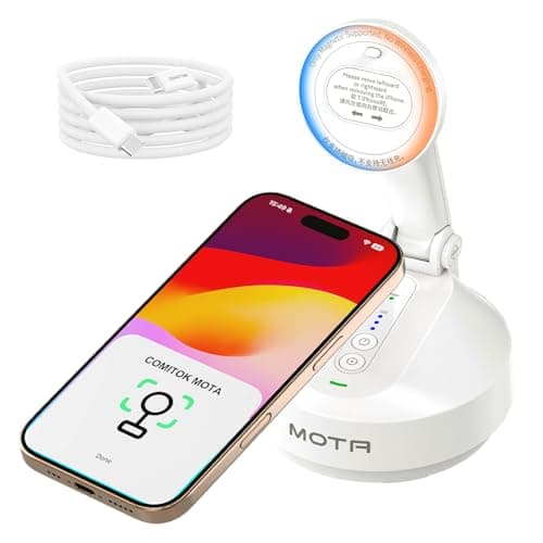 COMITOK Magnetic Auto Face Tracking Stand Tripod MOTA for iPhone Follows Your Movement Hands-Free Video Recording with 360 Degree Holder for Livestreaming, Vlog, Support Tiktok, YouTube - White - Image 1