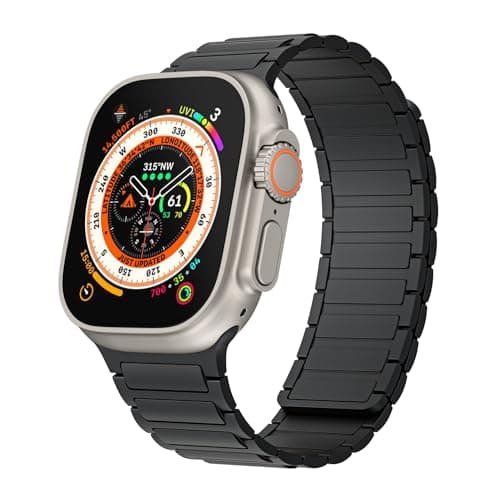 Magnetic watchband Compatible with Apple Watch Band 49mm 46mm 45mm 44mm 42mm Thin Silicone Replacement Wristband Strong Magnet link for iWatch SE SE2& Series 10/9/8/7/6/5/4 Ultra 2,Black - Image 1