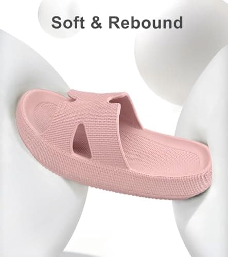 Cloud Slippers for Womens Soft Foam Recovery Slides, Pillow Cushion Sandals for Women, House Bathroom Dorm Shower Essentials - Thumbnail 6