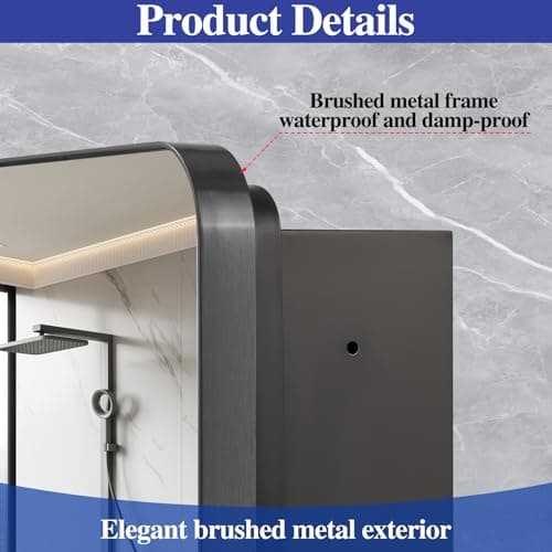 FOMAYKO Bathroom Medicine Cabinet with 20"x30" Stainless Steel Framed Mirror,Recessed or Surface Mounted Bathroom Mirror Cabinet,Storage Cabinet for Bathrooms, Guest Rooms, Apartments, Farmhouse Decor - Thumbnail 4