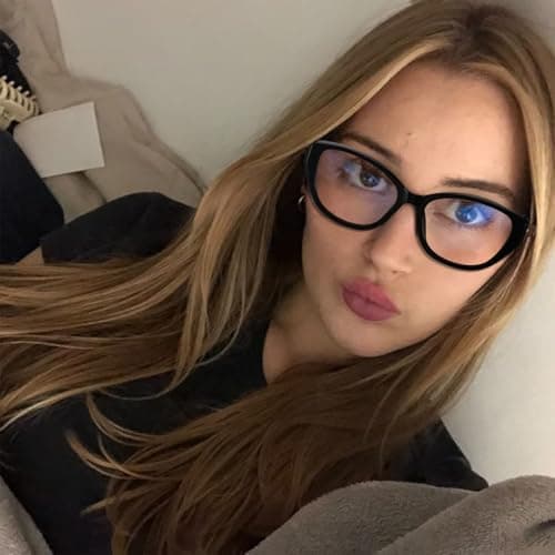 SODQW Designer Blue Light Blocking Glasses for Women Cat Eye Frame Reduce Eyestrain Computer Glasses for Gaming/TV - Thumbnail 2