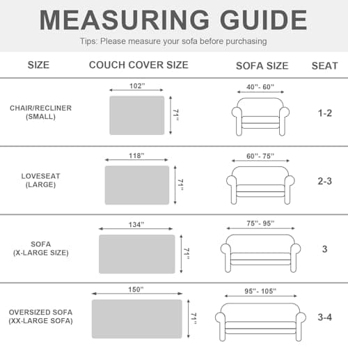 OstepDecor Chenille Couch Cover, Beige Sofa Covers Washable, Sectional Couch Covers for Sofa L Shape, Couch Blanket Cover, Non-Slip Sofa Slipcovers for Dogs, Pets, 71" x 102" - Thumbnail 2