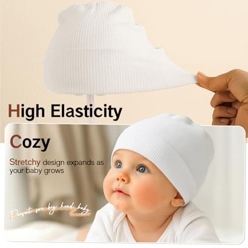 Sofier Baby Hats and Muslin Bibs Baby Beanies for Unisex Newborn Infant 0-6 Months Boys Girls Gift Set(US, Age, 0 Months, 6 Months, Green) - Thumbnail 4