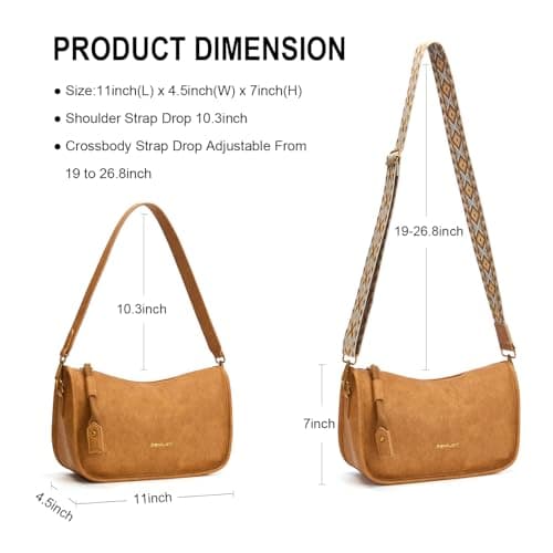 Pemilen Shoulder Bag Handbag for Women, Small, Tan - Thumbnail 4