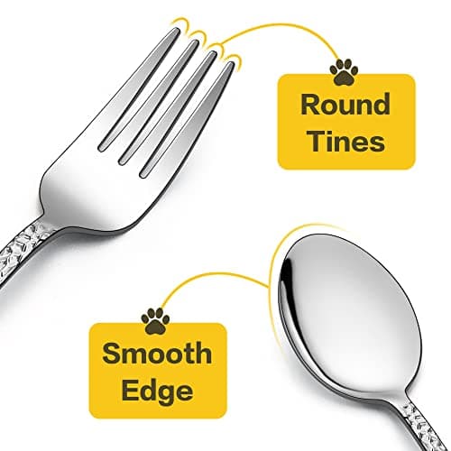 LIANYU 14-Piece Toddler Silverware Set, Stainless Steel Utensils Flatware Set for Children, Includes 7 Kids Spoons and 7 Kids Forks, Child Preschooler Cutlery, Dishwasher Safe - Thumbnail 3