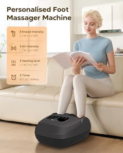 EaseZen Shiatsu Foot Massager with Heat & Remote, 2026 Upgraded Deep Kneading Foot Massager for Plantar Fasciitis, Neuropathy & Tired Feet, Fits Up to Size 14, Gifts for Women - Thumbnail 2