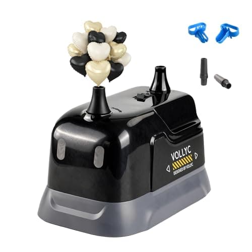 VOLLYC Balloon Pump Electric, Dual Nozzle Balloon Inflator Air Pump, Fast & Easy Inflation for Party Decorations, Birthday Decorations – Lightweight, Portable Balloon Blower Machine - Image 1