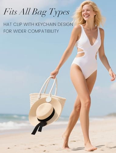 Niveaya Magnetic Hat Clip for Travel on Bag - Magnet Storage Hook, Vacation Traveling Essentials Accessory White - Thumbnail 3