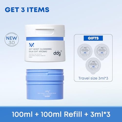 ddg Soft Moist Cleansing Balm Set-Make Remover Balm for Sensitive Skin,Eye Makeup Remover & Facial Cleanser for Waterproof Makeup Removal,Vegan Plant Oils,Nourishing & Hydrating - Thumbnail 2