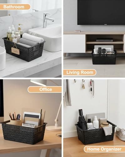 Storage Bins with Lids | Plastic Storage Baskets with Lids for Office Organization,Stackable Organizing Bins with Latching Design, Easy-Clean Boxes for Home, Office, Toys & Classroom Supplies, 6 packs - Thumbnail 6
