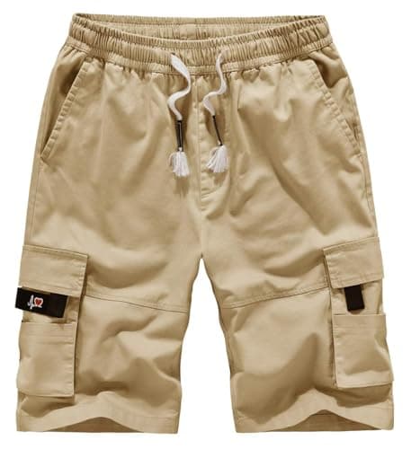 Vcansion Women's Casual Cotton Loose Fit Multi-Pockets Cargo Bermuda Shorts Khaki US 16-18 - Image 1