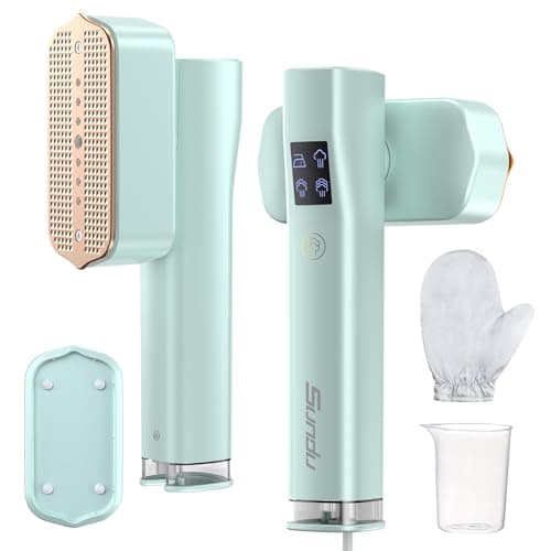 Steamer for Clothes,Sundu Portable 2-in-1 Travel Steamer&Iron,15s Fast Heat-up,100ml Water Tank,Ironing Gloves,25 Min Powerful Continuous Steam,1000W&4 Modes Light Steam Iron for Travel&Home(Mint)