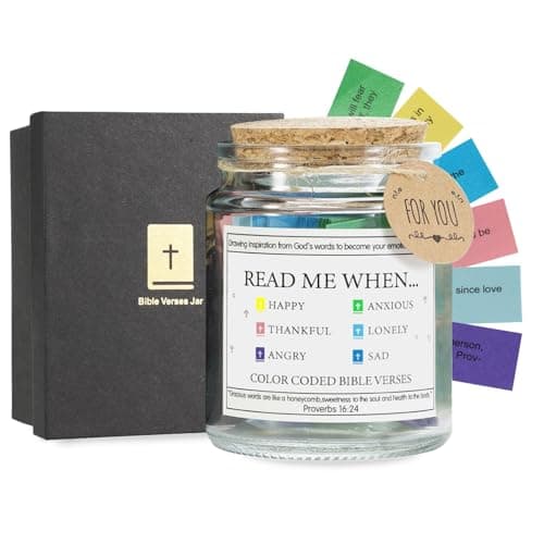 Read Me When Bible Verses Jar, 96 Color Coded Scripture Cards for Daily Encouragement, Motivational Prayer Jar, Christian Gifts for Women Men，Easter Basket Stuffers, Mother Day Birthday Gifts - Image 1