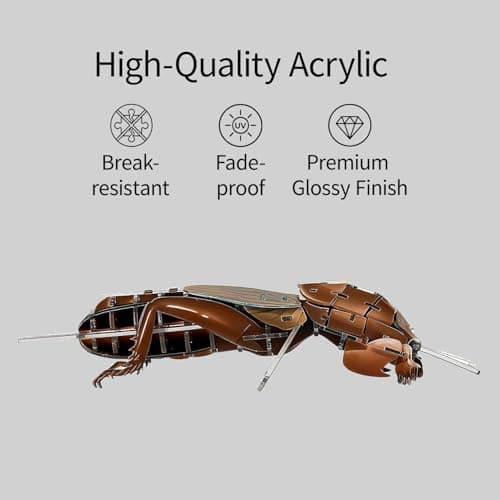HELLOTOY 3D Acrylic Insects Puzzles DIY Bug Model Kit for Teenagers Educational Display Nature Decoration Figurine Sculpture (Mole Cricket) - Thumbnail 2