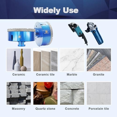 80mm Diamond Core Drill Bit for Porcelain Tile Ceramic Marble Granite Drilling,BRSCHNITT 1pc Vacuum Brazed Diamond Hole Saw with 5/8-11 Thread (80mm) - Thumbnail 4
